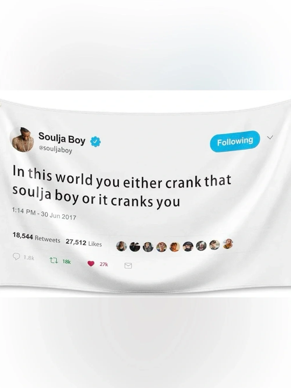 Soulja Boy Tweet Graphic tapestry